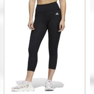 ADIDAS 3/4 Length High-Rise Leggings W Side Pocket, Size Large, New With Tags